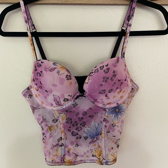 maison lejaby Other - Maison Lejaby corset bustier top - floral leopard watercolor print